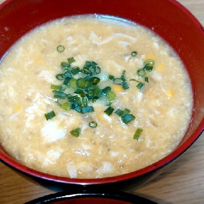コーンクリームで中華風スープは初めて作りましたがとっても美味しかったです★ごちそう様でした！！